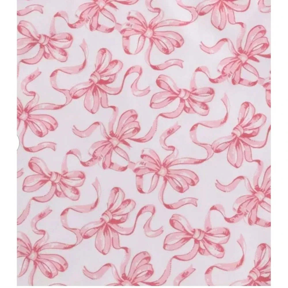 Betsey‎ Johnson Pink Ribbon Bow Print Queen Duvet Set Soft Wrinkle Resistant NEW